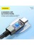 XS03 USB-C to USB-C 1,2 Metre Örgü Kablo 60W Güç Super Hızlı Şarj/Data Kablosu Siyah 5