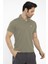 Waffle - Erkek Haki Polo Yaka Spor T-Shirt - 7129-04 2