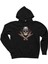 Slash Skull Siyah Kapşonlu Sweatshirt Hoodie 1