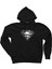 Superman Logo Siyah Kapşonlu Sweatshirt Hoodie 1