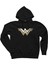 Wonder Woman Metal Logo Siyah Kapşonlu Sweatshirt Hoodie 1