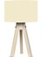 3 Ayaklı Mdf Krem Şapka Naturel Ayak Abajur 1