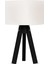 3 Ayaklı Mdf Abajur Beyaz Şapka Siyah Ayak 1