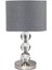 Cam Gövdeli Krom Ayaklı Kumaş Başlıklı Dekoratif Masa Gece Lambası 1