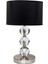 Cam Gövdeli Krom Ayaklı Kumaş Başlıklı Dekoratif Masa Gece Lambası 1