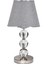 Cam Gövdeli Krom Ayaklı Kumaş Başlıklı Dekoratif Masa Gece Lambası 1