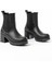 5109-3056 Siyah Lastikli Fermuarlı Kalın Topuklu Günlük Kadın Bot 4