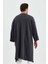 Uzun Kimono Siyah Düz Fakir Kol Oversize Bohem 4