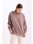 Pamuklu Kapüşonlu 2 Iplik Baharlık Oversize Sweatshirt 7