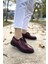 Bordo Rugan Günlük Rahat Oxford Klasik Loafer Kadın Ayakkabı TMD22024 4