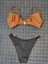 Kadın Brazilian Kahve Üst Siyah Yandan Halkalı Üçgen Bikini 2