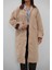 Yaka Detaylı Oversiz Bej Trençkot 4