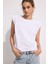 Omuz Vatkalı Kolsuz T-Shirt 1