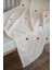 Wellsoft Peluş Pamuklu 100X110 Ekru Kalp Nakışlı Bebek Battaniyesi 5