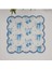 Mavi Kurdele ve Vişne Desenli Nakış Kenar Kumaş Kokteyl Peçetesi 1 Adet 1