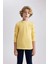Erkek Çocuk Sarı Standart Fit Normal Kesim Bisiklet Yaka Basic Düz %100 Pamuk Uzun Kollu Tshirt B7771A8NS 3