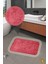 Kaymaz Tabanlı Ayak Izli Banyo Paspası Halısı 60 x 40 cm Pembe 1