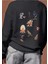 Bisiklet Yaka Baskılı Unisex Sweatshırt 1