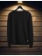 Sırt Baskılı Siyah Bisiklet Yaka Sweatshirt 2