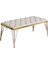 Melisa Kapitoneli Bench Puf, Krem, Metal Gold Ayak 2
