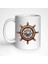 # Ahşap Gemi Dümeni Temalı 4 Adet Beyaz Kupa Bardak Seti , Mug, Marin, Deniz, Sailing 4
