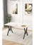 Rath Beyaz 80x140 Sabit Mutfak Masası Yemek Masası Masa Sandalye Takımı 6 Antrasit Sandalye 3