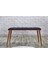 Begonya Kapitoneli Bench Puf, Lacivert, Ahşap Ayak 3