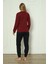 Fawn 3104 Interlok Kumaş Yıldız Nakışlı Kışlık Ev Kadın Pijama Takımı 3