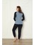 Fwn 04-3024 Interlok Kumaş Minnoş Kedili Kışlık Ev Kadın Pijama Takımı 3