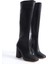 Vonje Carmen Siyah Kadın Topuklu Çizme Suni Deri Kalın Topuklu Şık Görünüm Klasik Model 4
