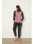 Fwn 04-3024 Interlok Kumaş Minnoş Kedili Kışlık Ev Kadın Pijama Takımı 5