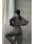 Yeşil Leopar Dijital Baskılı Uzun Saten Pijama L 2