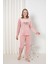 Underwear Elit Lüx Kadife Kadın Pijama Takım Pudra Xxl 1