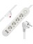 Akım Korumalı 4'lü Grup Priz 3 USB Çıkışlı 1.5 M Kablolu Priz 3000 Watt 4
