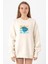 Mr Beast Lettern Ekru Kadın 2ip Sweatshirt 1