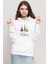 Merry Christmas Beyaz Kadın 3ip Kapşonlu Sweatshirt 1