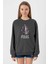 All Booked For Christmas Füme Kadın 2ip Sweatshirt 1