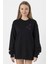 Blackpink Rose Signature Siyah Kadın 2ip Sweatshirt 1