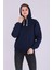 Lacivert Basic Oversize Kadın Kapüşonlu Hoodie 3 Iplik Sweatshirt 4