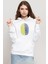 Sarı Lacivert Parmak Izi Beyaz Kadın 3ip Kapşonlu Sweatshirt 1