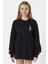 Siyah Beyaz Parmak Izi Siyah Kadın 2ip Sweatshirt 1
