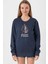 All Booked For Christmas Indigo Kadın 2ip Sweatshirt 1