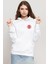 Chicago Fire Logo Beyaz Kadın 3ip Kapşonlu Sweatshirt 1
