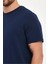 Erkek Bisiklet Yaka Rahat Kalıp Ottoman Dokuma Pamuklu T-Shirt 2