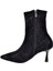 Taşlı Likra Topuklu Kadın Bot İZ-201 Siyah Süet 3
