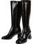 Topuklu Kadın Çizme İZ-600 Siyah Rugan 4