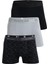 Erkek Çok Renkli 3'lü Likralı Pamuklu Boxer (Siyah Gri Uzay) 1
