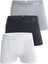 Erkek Pamuklu Likralı Çok Renkli Esnek 3'lü Boxer (Beyaz Antrasit Gri) 1
