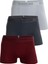 3'lü Pamuklu Likralı Çok Renkli Esnek Erkek Boxer (Bordo Antrasit Gri) 1