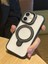 iPhone 16 Plus Uyumlu Siyah Magsafe ve Metal Kamera Çerçevesi Standlı Şeffaf Kılıf 1